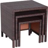 Outdoor Side Tables Garden & Outdoor Furniture on sale OutSunny Rattan Nesting Table Set Outdoor Side Table