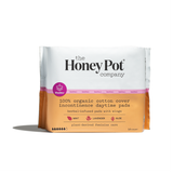 With Wings Incontinence Protection The Honey Pot Organic Cotton Cover Herbal Incontinence Daytime Pads with Wings 16-pack