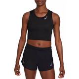 Polyester Tank Tops Nike Dri Fit Race Cropped Running Tank Top Women - Black