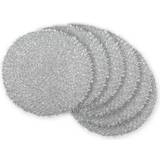 Design Imports Round Woven Tinsel Placemat, Set of 6 Silver Place Mat