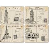 Pimpernel Postcard Sketches Coaster 4pcs