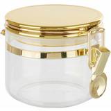 Premier Housewares Kitchen Containers Premier Housewares Gozo Transparent Canister, Gold Finish Lid, Small Kitchen Container