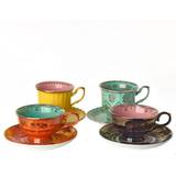 Polspotten Set of 4 Grandpa Tea porcelain Multicolor Cup