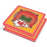 YouTheFan Yellow Kansas City Chiefs 3D StadiumViews Coaster 2pcs