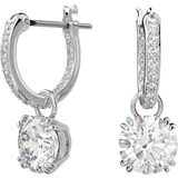 White Jewellery Swarovski Constella Drop Earrings - Silver/Transparent