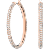 Earrings on sale Swarovski Stone Hoop Earrings - Rose Gold/Transparent