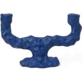 Stoneware Candlesticks, Candles & Home Fragrances Ferm Living Dito Double Bright Blue Candle Holder