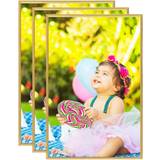 vidaXL Collage 3 pcs for Wall or Table Gold 21x29.7cm MDF Photo Frame