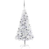 Steel Christmas Trees vidaXL Artificial with LEDs&Ball Set Silver 150 cm PET Christmas Tree