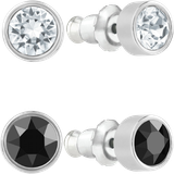 Swarovski Harley Pierced Earring Set - Silver/Black/Transparent
