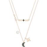Adjustable Size Jewellery Sets Swarovski Symbolic Moon and Star Necklace - Rose Gold/Multicolour