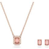 Grey Necklaces Swarovski Millenia Octagon Cut Set - Rose Gold/Pink
