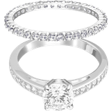 Swarovski Attract Ring Set - Silver/Transparent