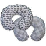 Boppy Premium Nursing Pillow Cover Gray Elephants Plaid