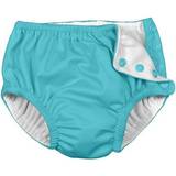 Polyurethane Swimwear Green Sprouts Snap Reusable Absorbent Swim Diaper - Aqua (30699637473411)