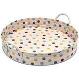 Round Serving Trays Elite Polka Dot Round Tray With Handles Serving Tray