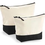 Black Fabric Tote Bags Westford Mill Dipped Base Canvas Accessory Bag (M) (Natural/Black)