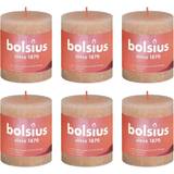 Bolsius Rustic Pillar Shine 4 pcs 80x68 mm Misty Pink Candle