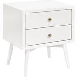 White Bedside Table Kid's Room Babyletto Palma Assembled Nightstand with USB Port