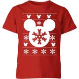 Disney Kid's Snowflake Silhouette Christmas T-shirt - Red