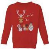 Red Christmas Sweaters Children's Clothing Disney Frozen Olaf and Sven Kids' Christmas Sweatshirt 11-12