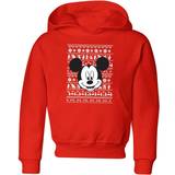Red Hoodies Disney Mickey Face Kids' Christmas Hoodie 11-12