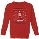 Red Christmas Sweaters Children's Clothing Disney Mickey Scarf Kids' Christmas Sweatshirt 11-12