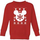 Polyester Christmas Sweaters Children's Clothing Disney Kid's Snowflake Silhouette Christmas Jumper - Red
