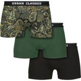 Urban Classics Men's Underwear Urban Classics Boxer Shorts 3-pack - Dark Green/Paisley/Black
