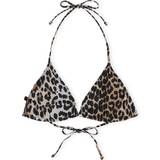 Ganni Leopard Print Bikini Top - Brown