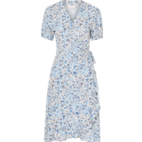 Wrap Dresses Part Two Claire Dress - Blue Painted Flower