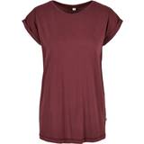 Build Your Brand Womens/Ladies Organic Extended Shoulder T-Shirt (Cherry)