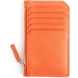 Royce New York Zip Leather Card Case - Burnt Orange