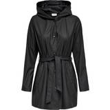 Jacqueline de Yong Women Rain Clothes Jacqueline de Yong Women's hooded raincoat, Blacks