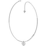 Guess G Shine Heart Necklace - Silver/Transparent