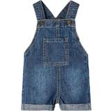Dungarees Trousers Children's Clothing Name It Alinen Denim Shorts Overalls - Dark Blue Denim