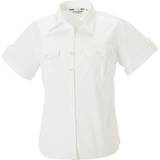 Russell Collection Womens/Ladies Short Roll-Sleeve Work Shirt (White)