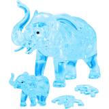 Bepuzzled 3D Crystal Puzzle Elephant and Baby (Blue) 46 Pcs