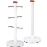 Pink Paper Towel Holders Tower Linear Kitchen Roll Holder and Tree Rose Gold/White Paper Towel Holder