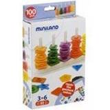 Plastic Abacus Miniland Abacus Toy 100 Pieces for Colours and Shapes Classification 95270