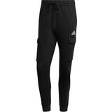 Adidas Men Trousers adidas Essentials Fleece Regular Tapered Cargo Joggers - Black/White