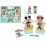 Mickey Mouse Activity Toys Woomax Educational Game Mickey & Minnie Wood Magnetic Cothes 54 Pieces