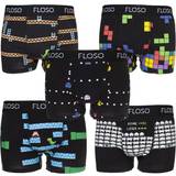 FLOSO Mens Retro Games Boxer Shorts 5-pack - Black