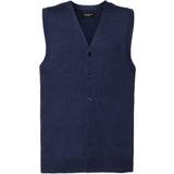 Russell Athletic Collection Mens V-neck Sleeveless Knitted Cardigan (French Navy)