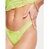 Figleaves Knickers Figleaves Harper Geometric Lace Thong Lime