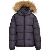 Down jackets - Hood with fur SoulCal Boy's 2 Zip Bubble Jacket - Charcoal