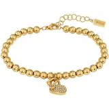 Hugo Boss Women Jewellery HUGO BOSS Soulmate Heart Beaded Bracelet - Gold/Transparent