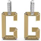 Guess G-Shades Drop Two Tone Hoop Earrings - Gold/Silver/Transparent
