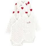 Bodysuits Children's Clothing on sale Petit Bateau Bodystocking ML 3-pack - White/Red Hearts