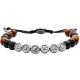 Agate Bracelets Diesel Beads Bracelet - Silver/Agate/Brown